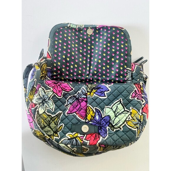 Vera Bradley Carson Shoulder Bag Crossbody Signature Cotton, Falling Flowers - Picture 10 of 13
